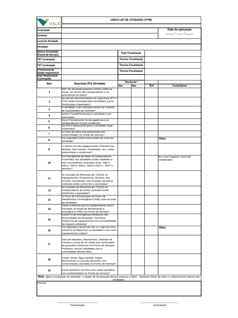 Check-List de Atividades | PDF | Business