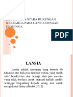 Hubungan Antara Dukungan Keluarga Pada Lansia Dengan Demensia