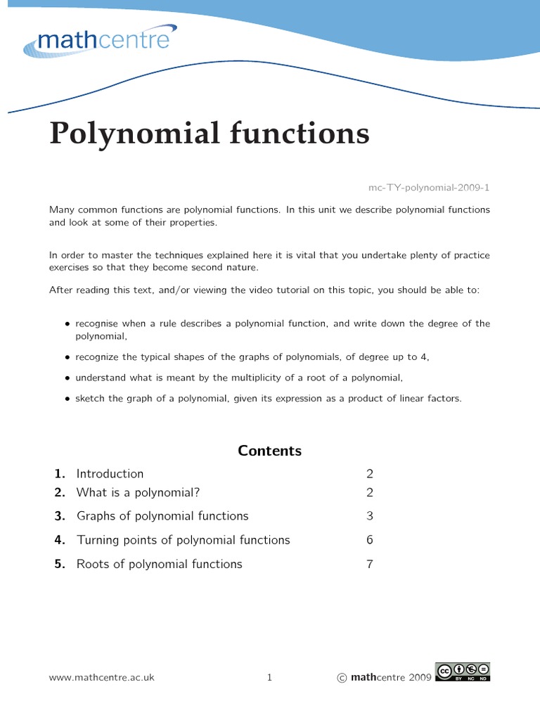 Polynomial Functions | PDF | Polynomial | Zero Of A Function