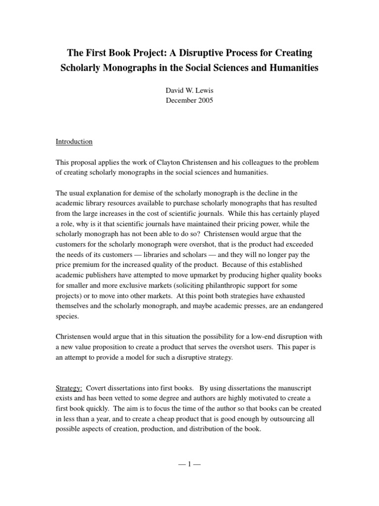 Research monograph examples picture