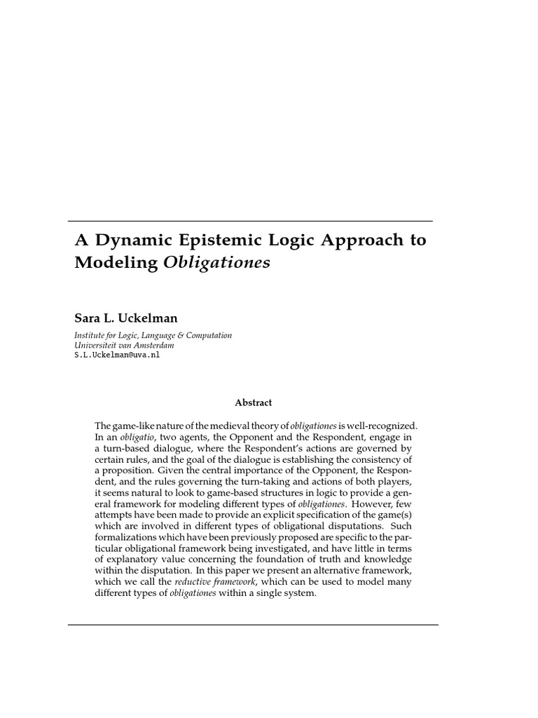 A Dynamic Epistemic Logic Pdf Logic Model Theory