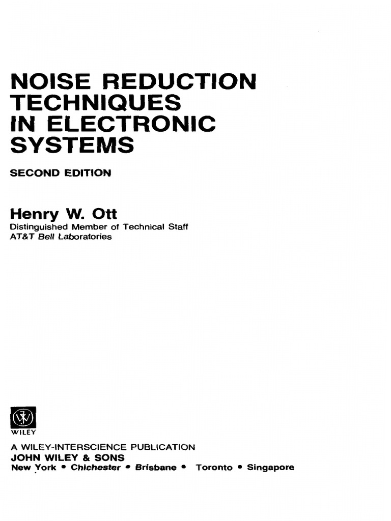 Noise Reduction Techniques in Electronic Systems PDF