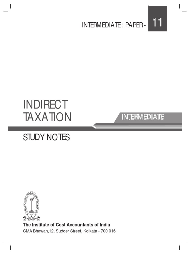 Intermediate Paper 11 | PDF | Excise | Taxation