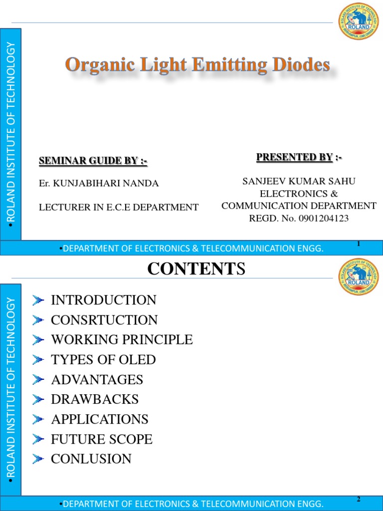 Advantages of Organic Light Emitting Diodes | PDF | Oled | Liquid ...