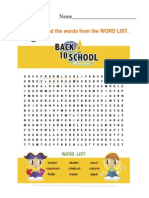 Name - : Find The Words From The WORD LIST