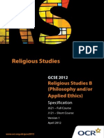 Religious Studies: Religious Studies B (Philosophy And/or Applied Ethics)