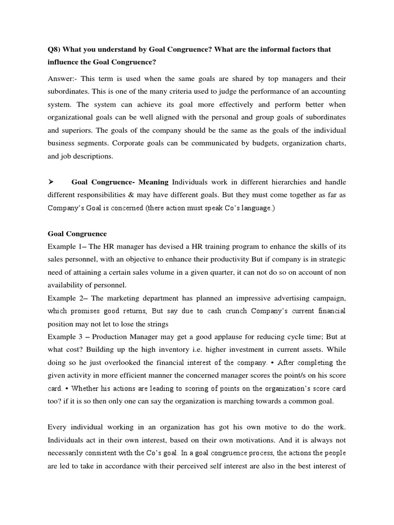 Goal Congurance | PDF