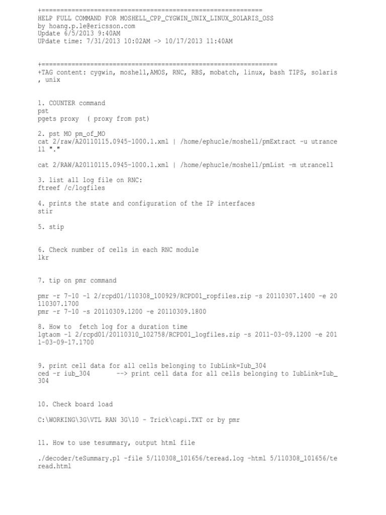 MOShell Command Guide for Network Ops | PDF | Digital Technology ...