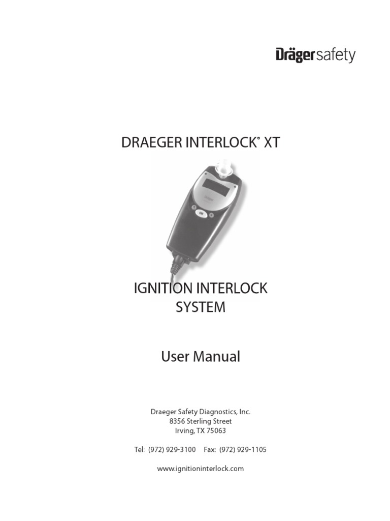 Draeger Interlock XT User Manual PDF Copyright Battery Charger