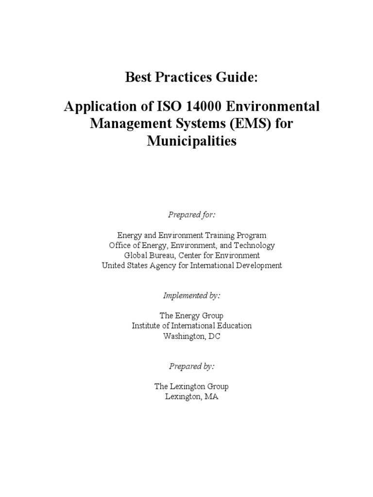Best Practices Application of ISO 14001 | PDF | Environmental Resource ...