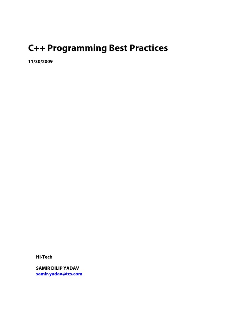 C++ Programming Best Practices Guide | PDF | Technology & Engineering
