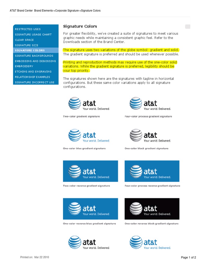 Signature Usage Guidelines and Colors | PDF