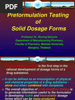 Preformulation Testing of Solid Dosage Forms