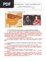 1.4 Teste Diagnóstico - A Formação do Reino de Portugal (1) - Soluções