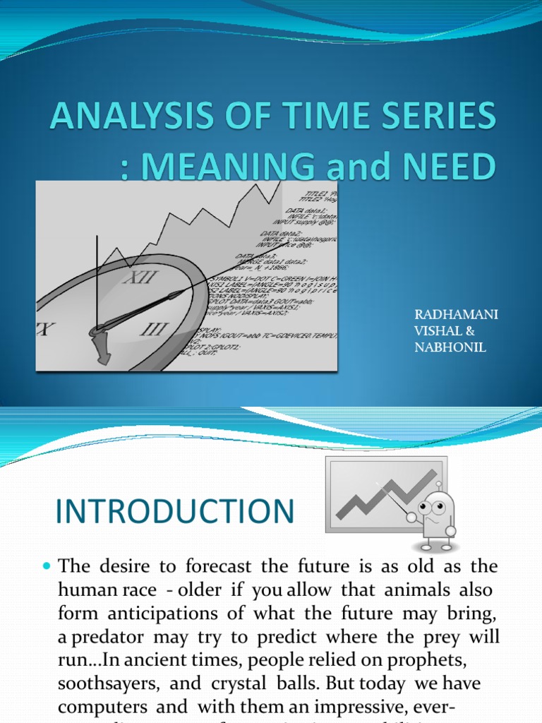 Analysis of Time Series PDF Time Series Seasonality