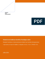 relatório de evidência cientifica psicológica sobre as relações familiares e o desenvolvimento infantil  nas familias