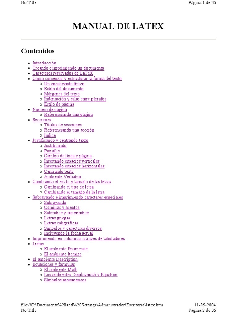Tutorial de LaTex | PDF