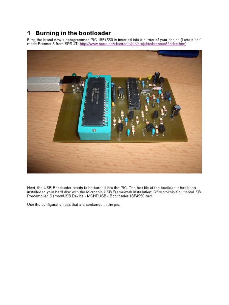 PIC 18F4550 USB Bootloader Setup | PDF