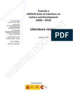 Literature Review: Towards A UNESCO Suite of Indicators On Culture and Development (2009 - 2010)