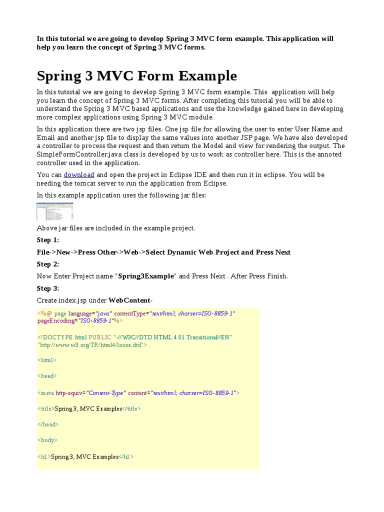 Spring MVC Form | PDF | World Wide Web Consortium | World Wide Web ...