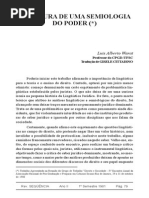 A Procura de Uma Semiologia Do Poder - Warat