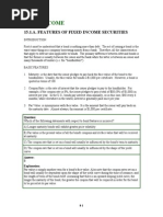 Features of Fixed Income Securities