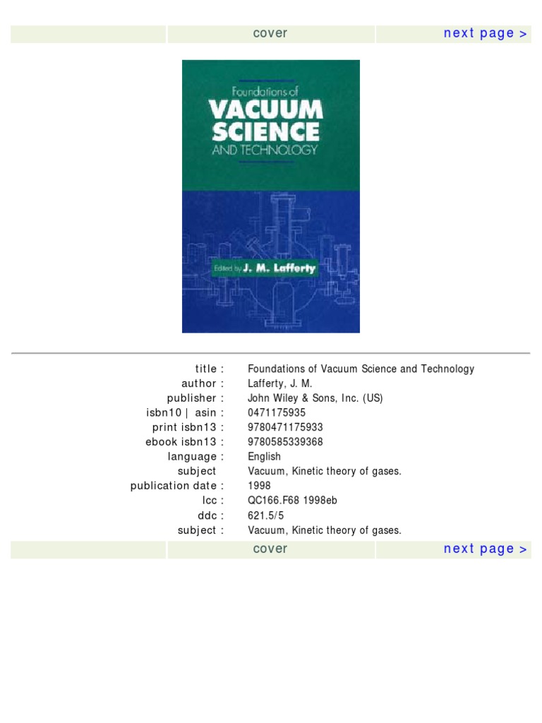 Foundations of Vacuum Science and Technology Mass Spectrometry