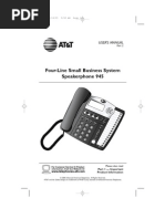 Four-Line Small Business System Speakerphone 945: User'S Manual