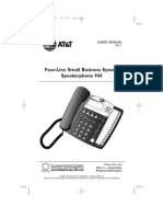 Four-Line Small Business System Speakerphone 945: User'S Manual