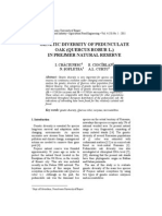 Genetic Diversity of Pedunculate Oak (Quercus Robur L.) in Prejmer Natural Reserve