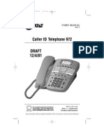 Caller ID Telephone 972: User'S Manual