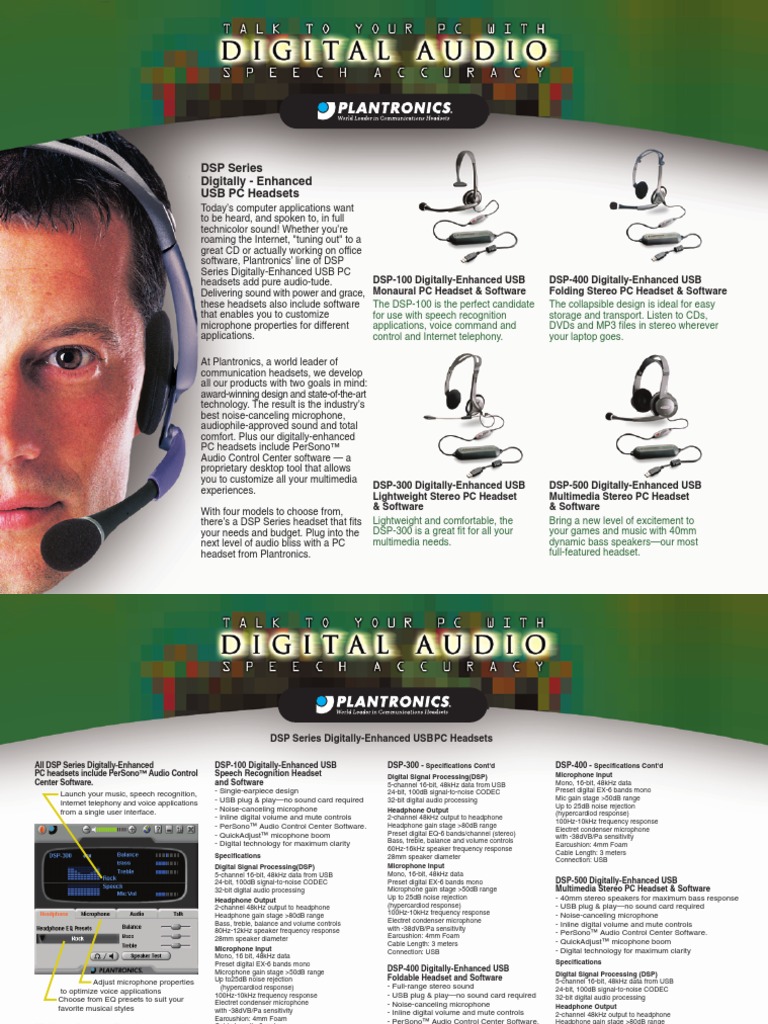 Plantronics Products | PDF | Headphones | Microphone
