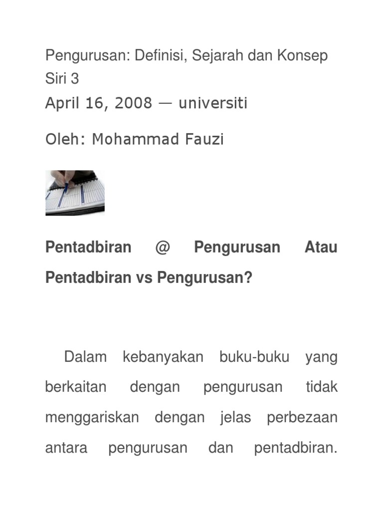 Pengurusan Atau Pentadbiran Pdf