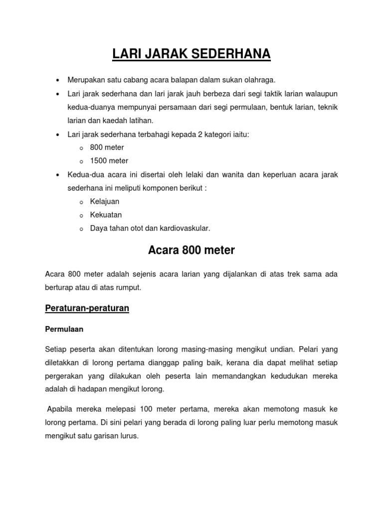 Lari Jarak Sederhana Pdf