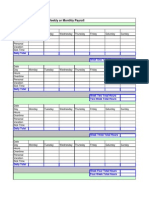 Company Time Sheet Bi-Weekly or Monthly Payroll: Name