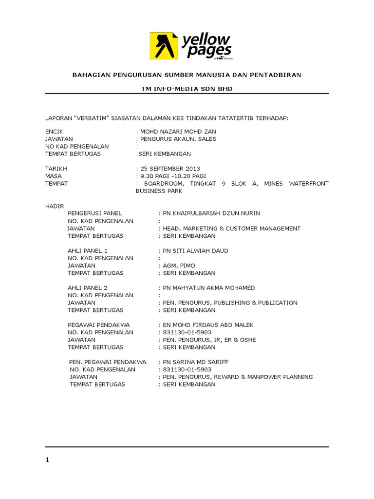 Bervatim Report Mohd Nazari 2