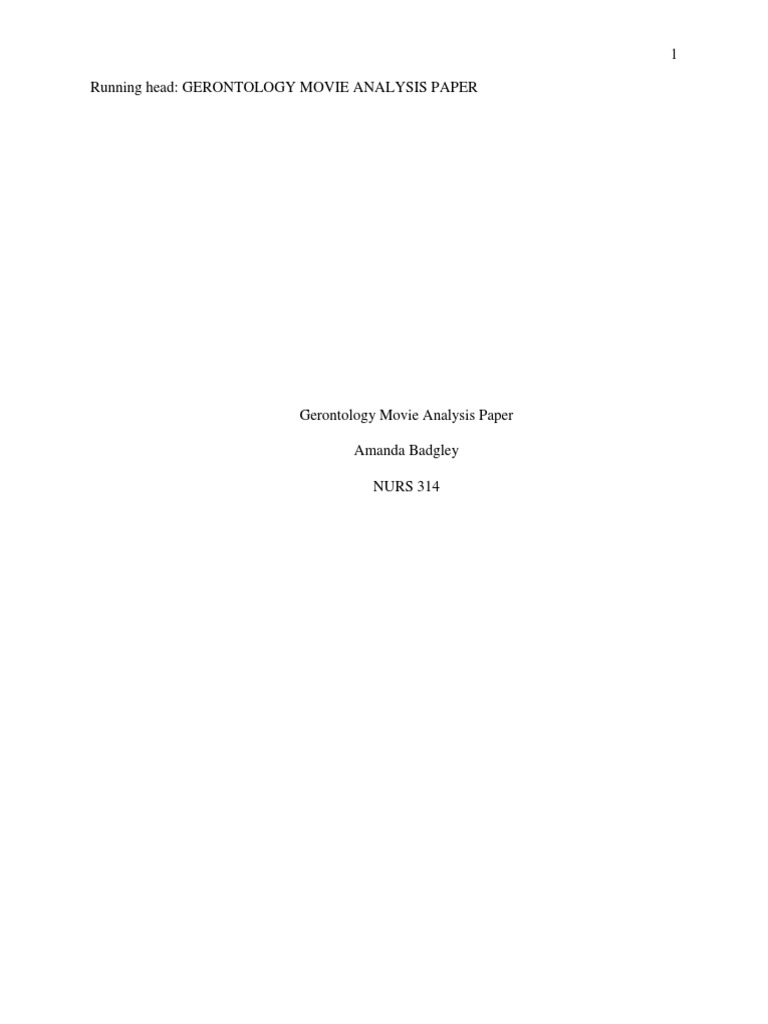 Driving Miss Daisy Analysis Paper Nurs 314 PDF Gerontology Ageism