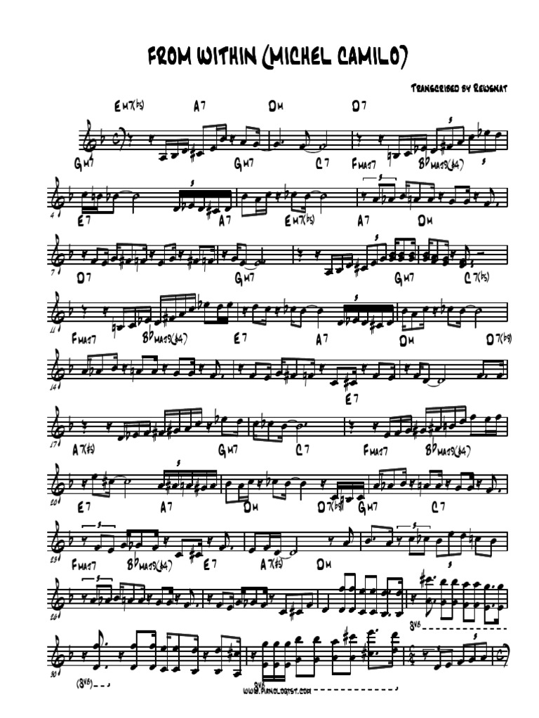 CALLE54 ミシェル・カミロ Michel Camilo Trio - From Within (Calle 54) - Transcription