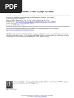 Effects On Reading Comprehension of Building Background Knowledge. 1982 PDF