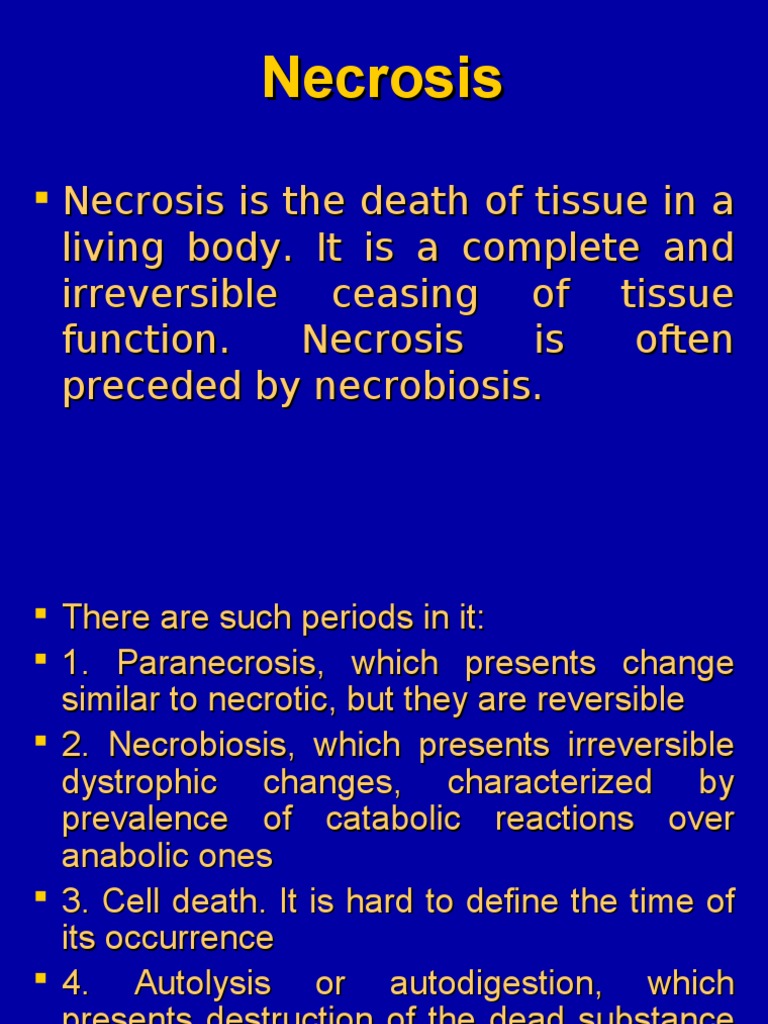 Understanding Tissue Necrosis Types | PDF | Necrosis | Death
