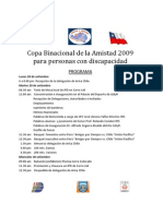 Programa Copa Binacional de La Amistad 2009