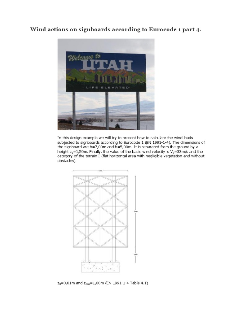 Wind Load Calculation for Signboards | PDF | Applied And ...