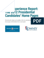 User Experience Report The 2012 Presidential Candidates Home Pages