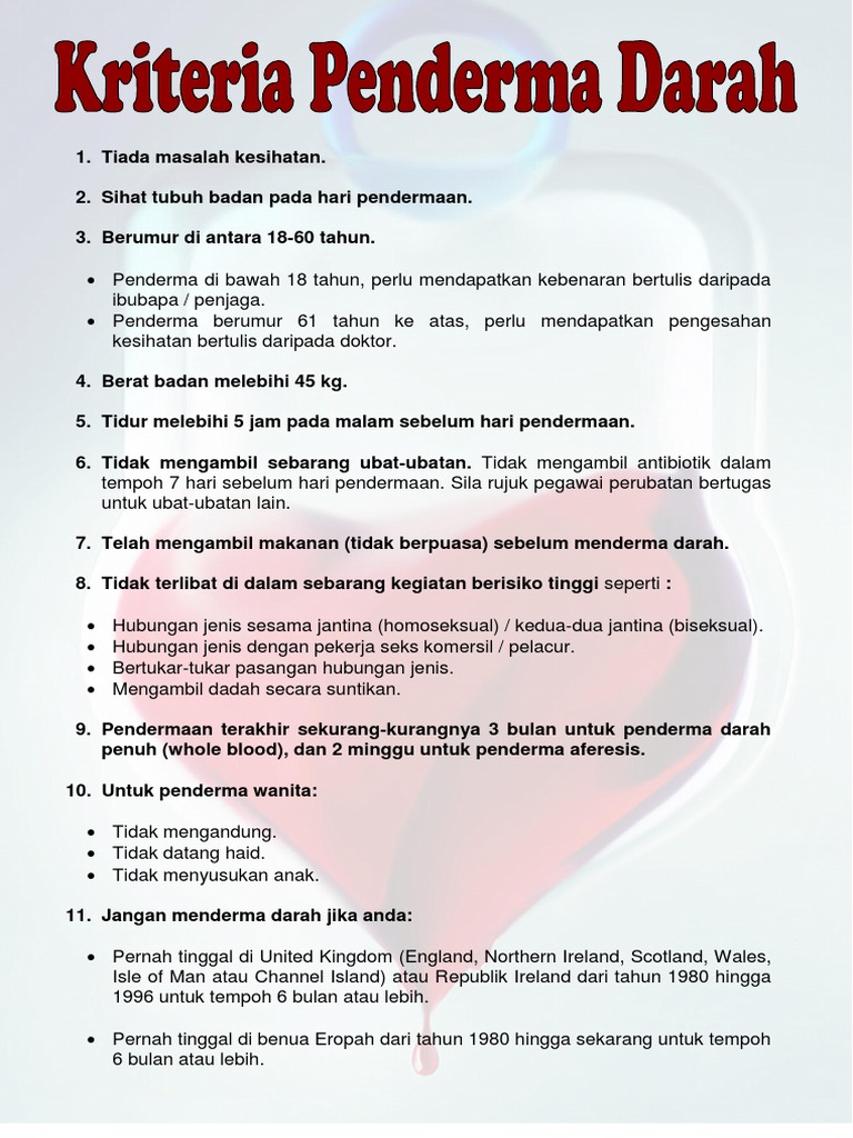 Syarat Derma Darah Pdf