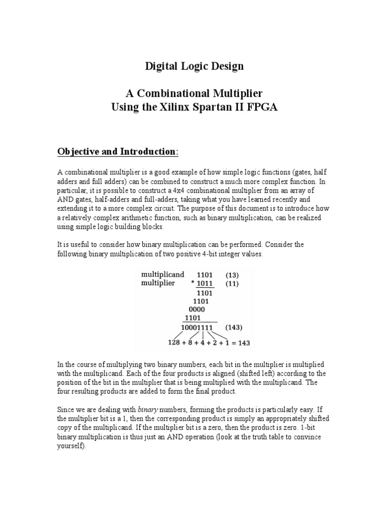 4x4 Combinational Multiplier Design | PDF | Teaching Methods ...