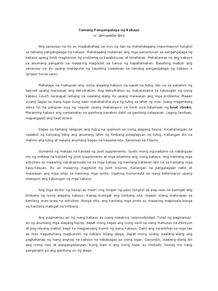 Halimbawa Ng Sanaysay Na Pormal