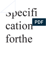 Specifi Cation Forthe