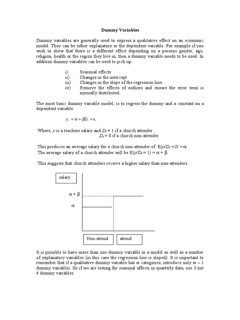 Dummy Variables PDF Dummy Variable (Statistics) Econometrics