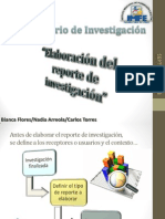 Elaboración Del Reporte de Investigación