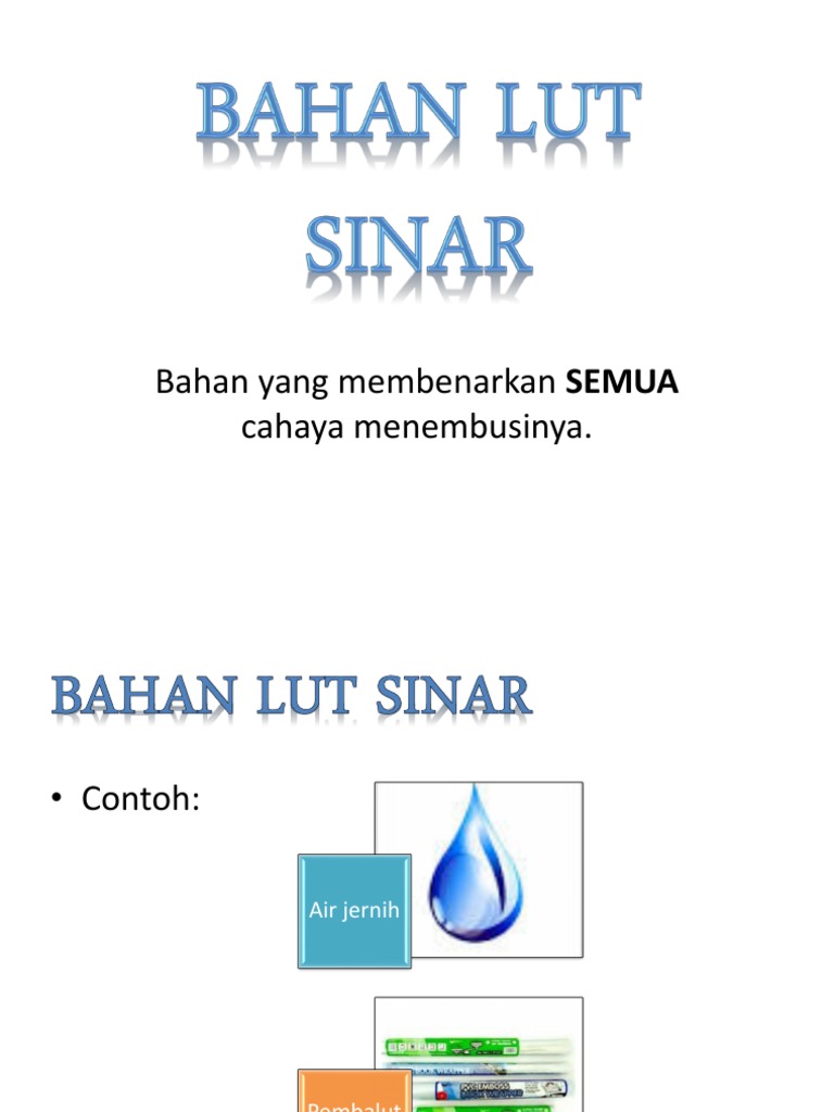 Sifat Bahan Kebolehan Penembusan Cahaya Powerpoint Interaktif
